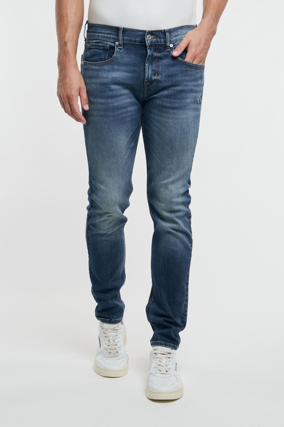 Uomo 7 for all mankind Jeans | Jeans Slimmy Tapered Stretch Tek Riverside Blu Uomo