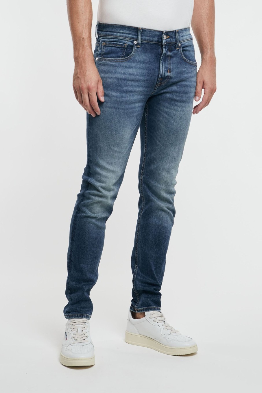 Uomo 7 for all mankind Jeans | Jeans Slimmy Tapered Stretch Tek Riverside Blu Uomo