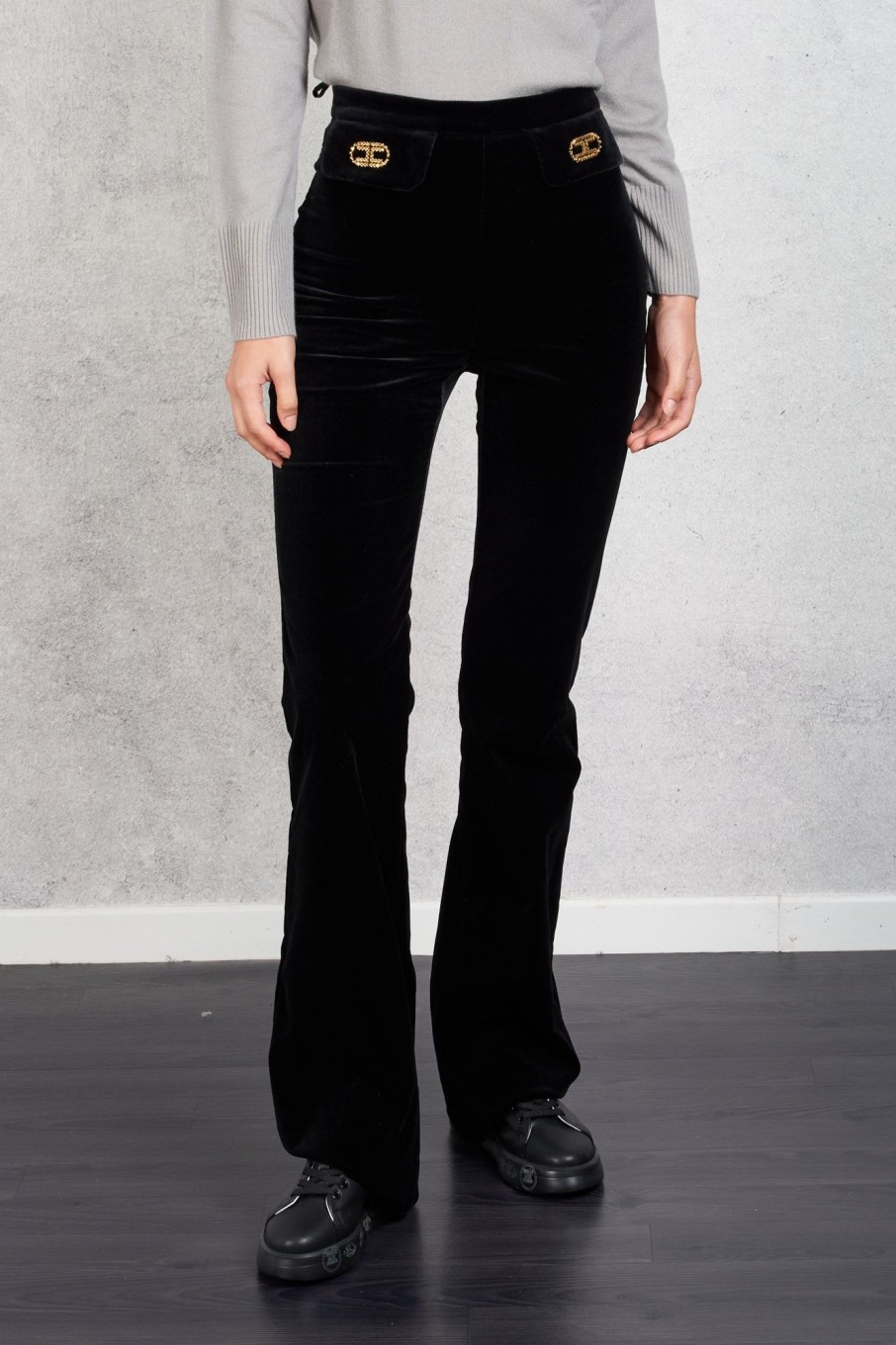 Donna elisabetta franchi Pantaloni | Pantalone Nero Donna