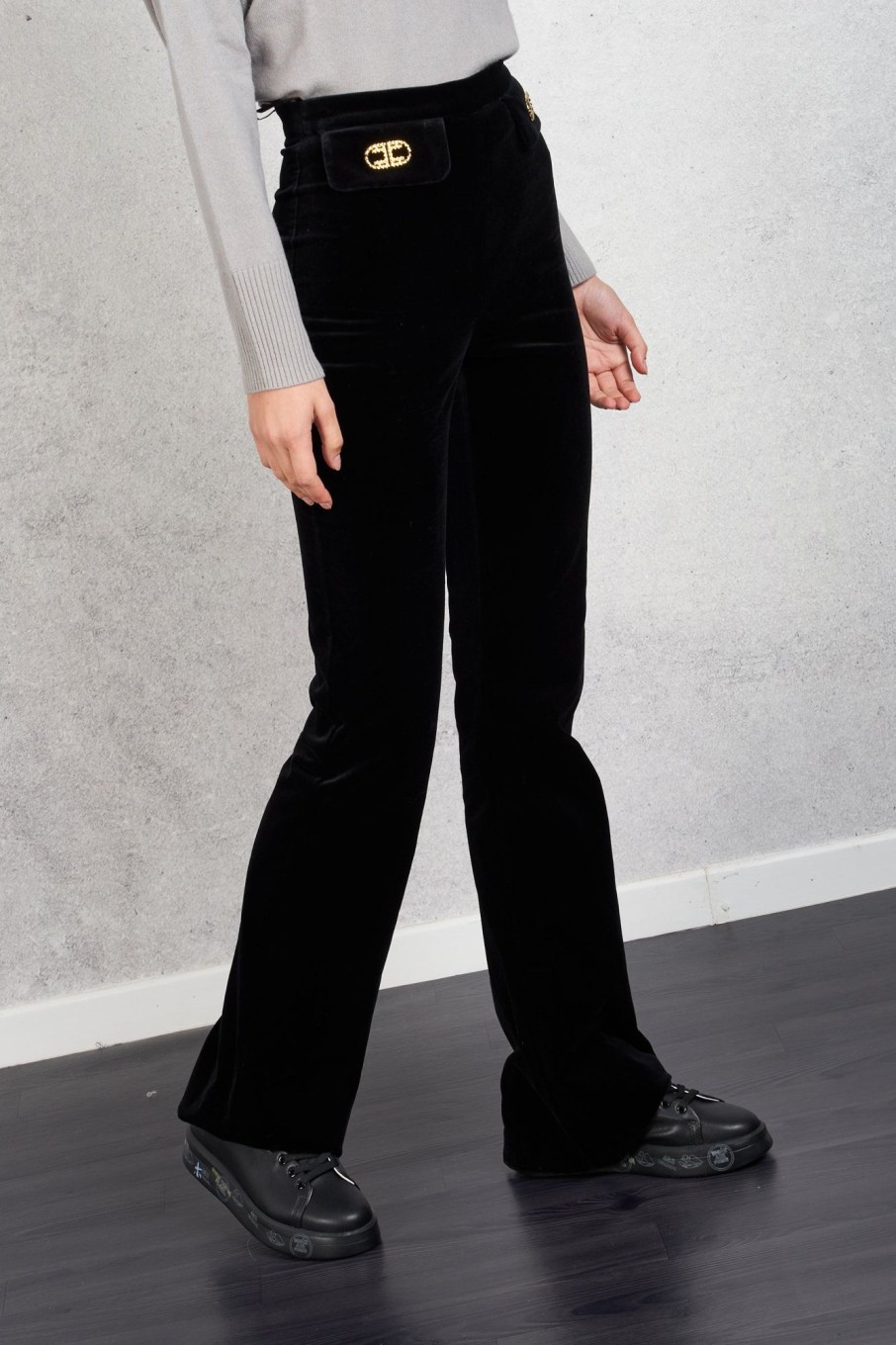 Donna elisabetta franchi Pantaloni | Pantalone Nero Donna