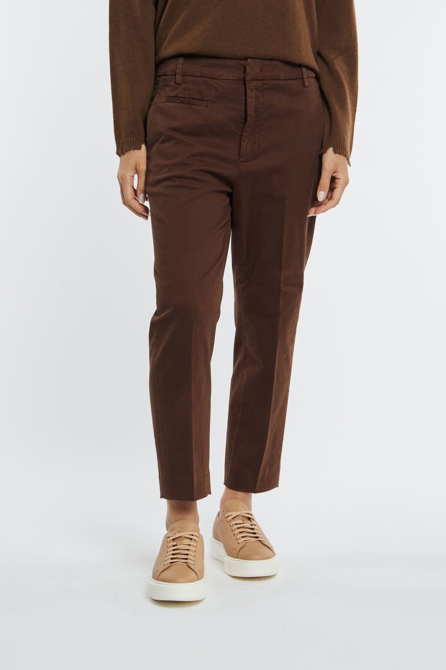 Donna dondup Pantaloni | Pantalone Gabardina Marrone