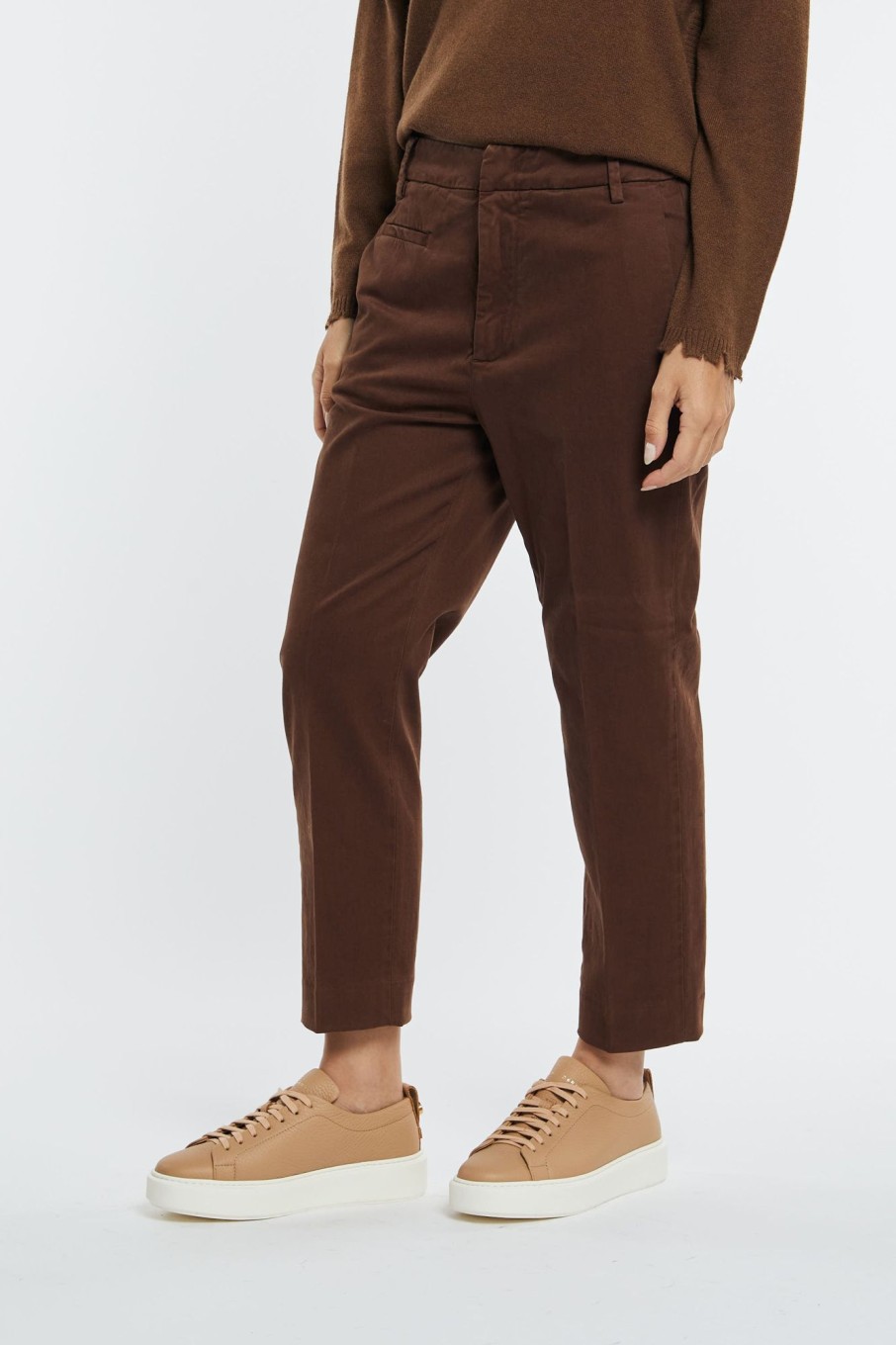 Donna dondup Pantaloni | Pantalone Gabardina Marrone