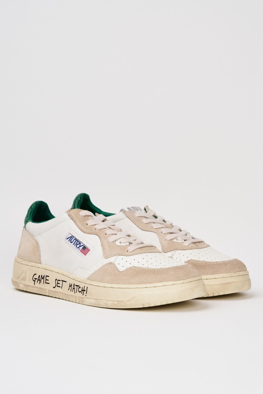 Uomo autry Sneakers | Medalist Low Man Writecrack Verde Uomo