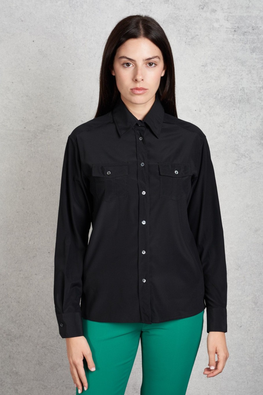 Donna robert friedman Camicie | Camicia Seta Nero Donna