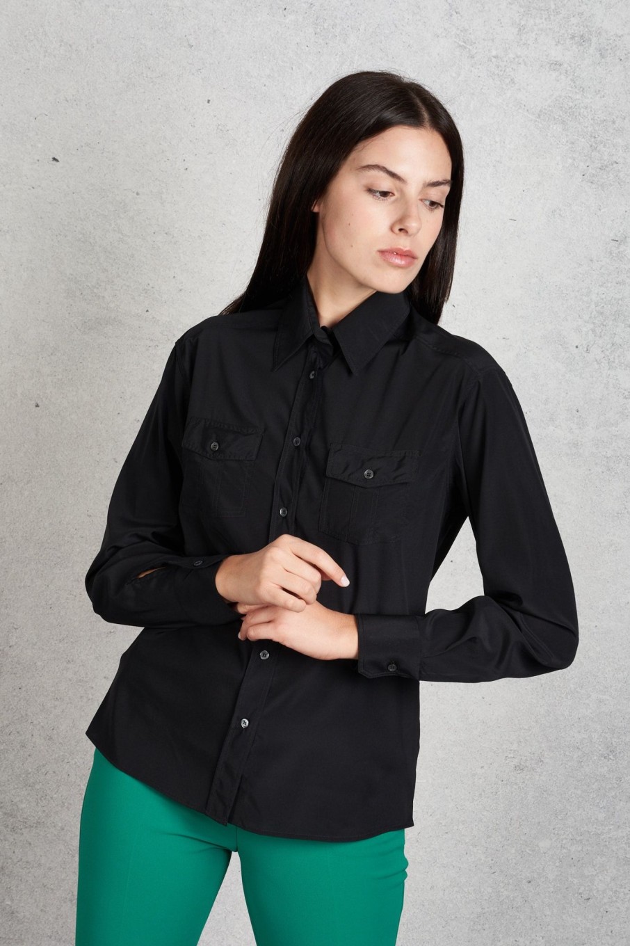 Donna robert friedman Camicie | Camicia Seta Nero Donna