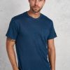 Uomo mc2 saint barth T-Shirts | Linen T-Shirt With Front Pocket Blu Uomo