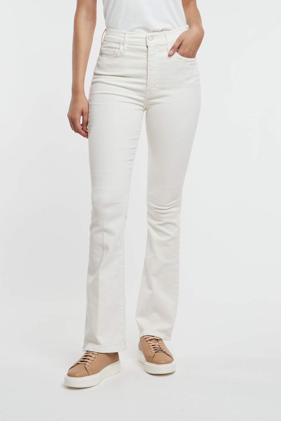 Donna mother Jeans | The Rascal Ankle Snippet Bianco Donna