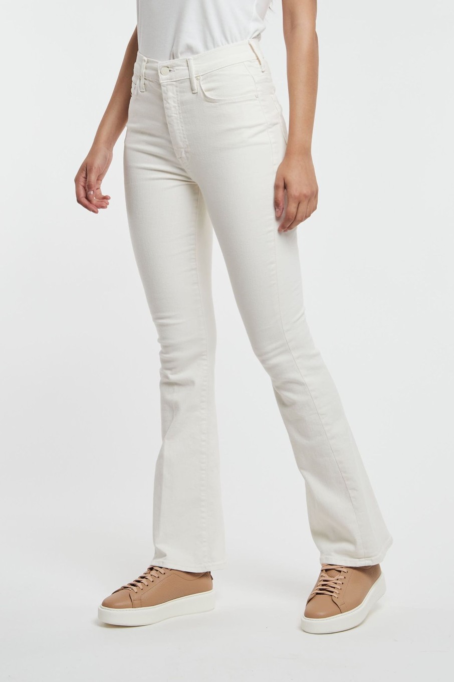 Donna mother Jeans | The Rascal Ankle Snippet Bianco Donna