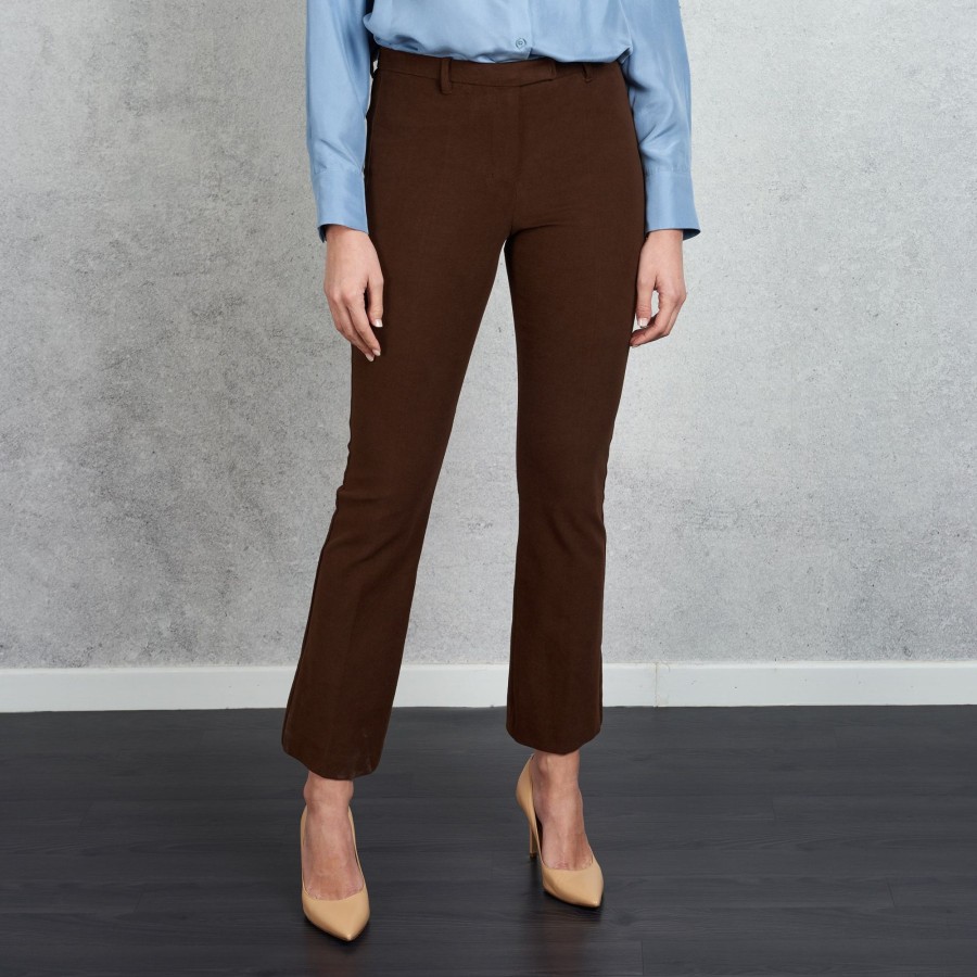 Donna maxmara Pantaloni | Pantalone Fustagno Marrone Donna