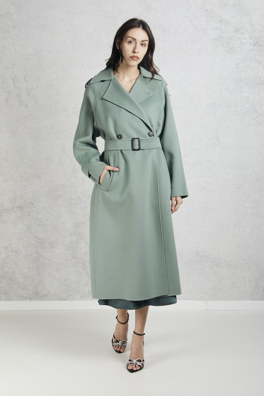 Donna maxmara Cappotti | Cappotto Doppiopetto Verde Donna