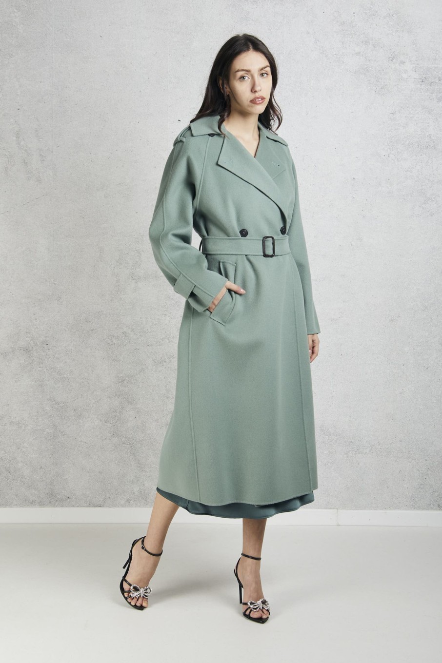 Donna maxmara Cappotti | Cappotto Doppiopetto Verde Donna