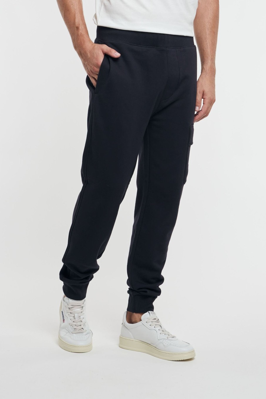 Uomo c.p. company Pantaloni | Cp Company Diagonal Raised Cargo Track Pants Blu Uomo 93001-16161