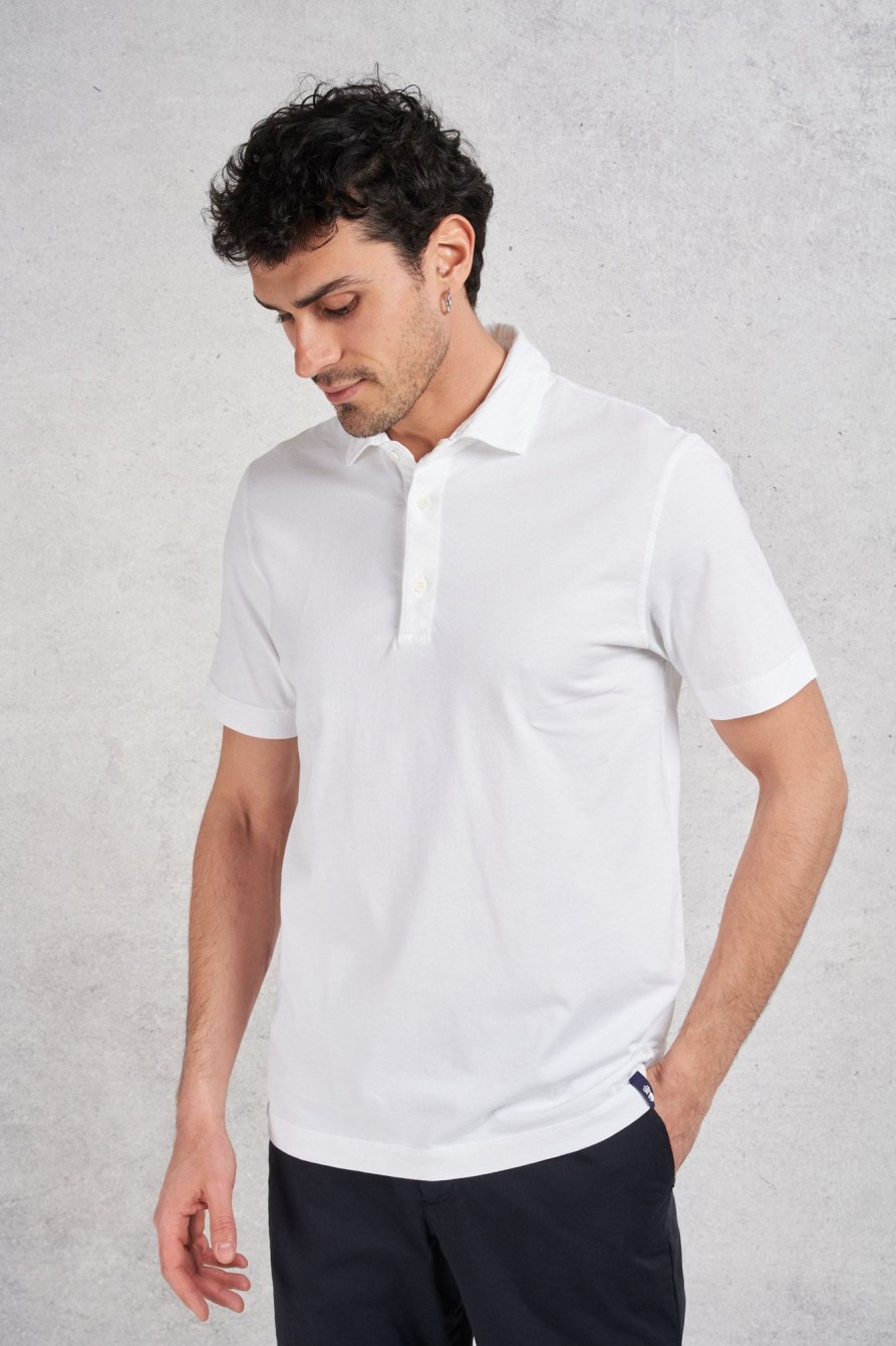 Uomo drumohr Polo | Polo Piquette Bianco Uomo