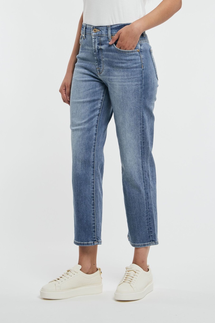 Donna 7 for all mankind Jeans | The Modern Straight Tribeca Blu Donna