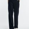 Donna peserico Pantaloni | Pantalone Flanella Stretch In Lana Lurex Blu Donna