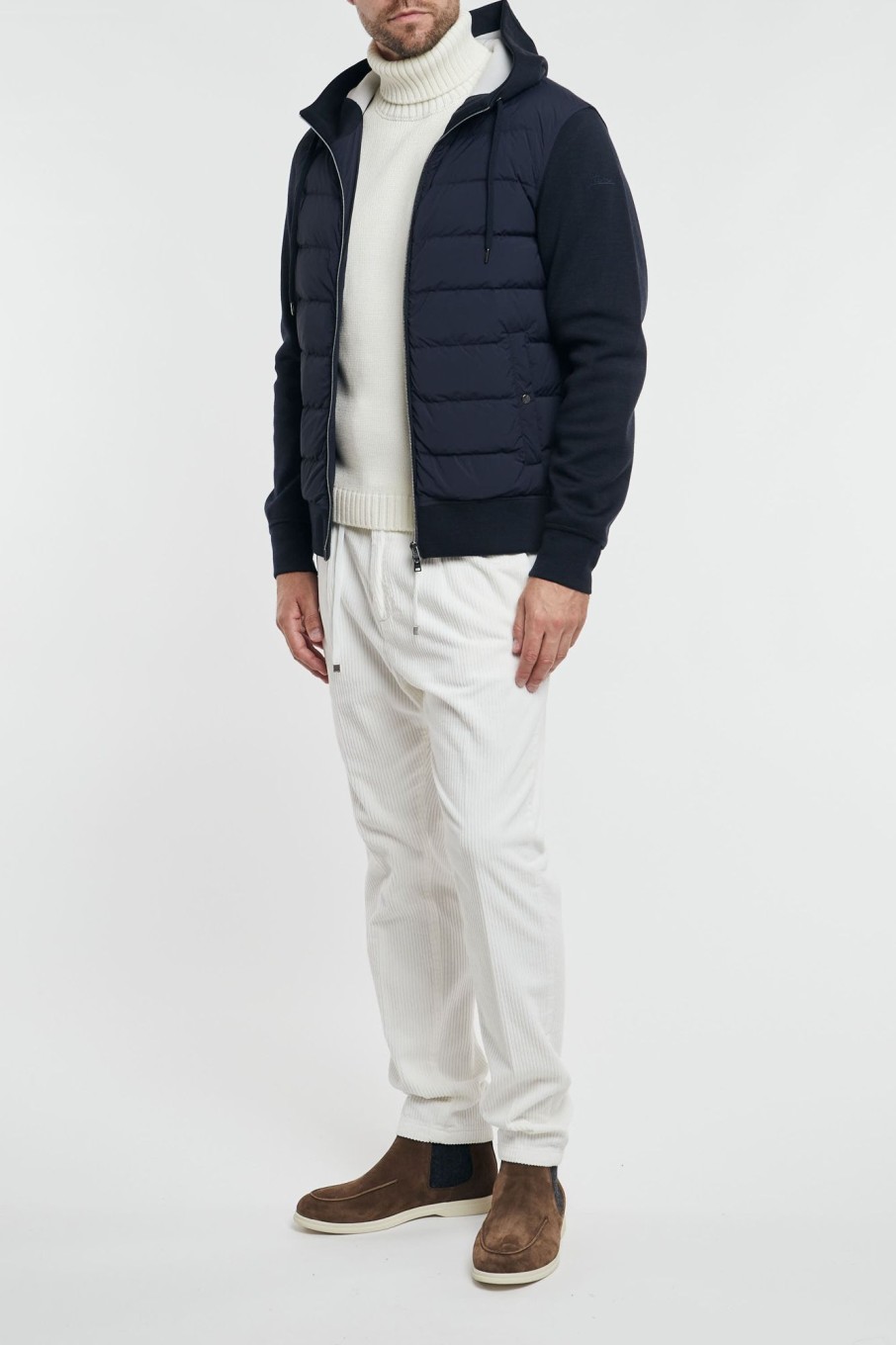 Uomo herno Giacche | Bomber Bimateriale Coupled Knit Multicolor Uomo 93043-26283