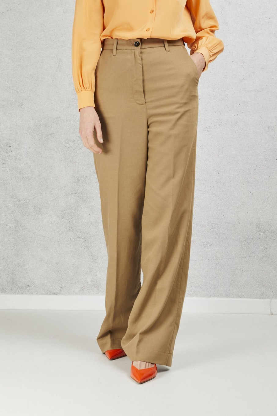 Donna nine in the morning Pantaloni | Pantalone Palazzo Chino Beige Donna