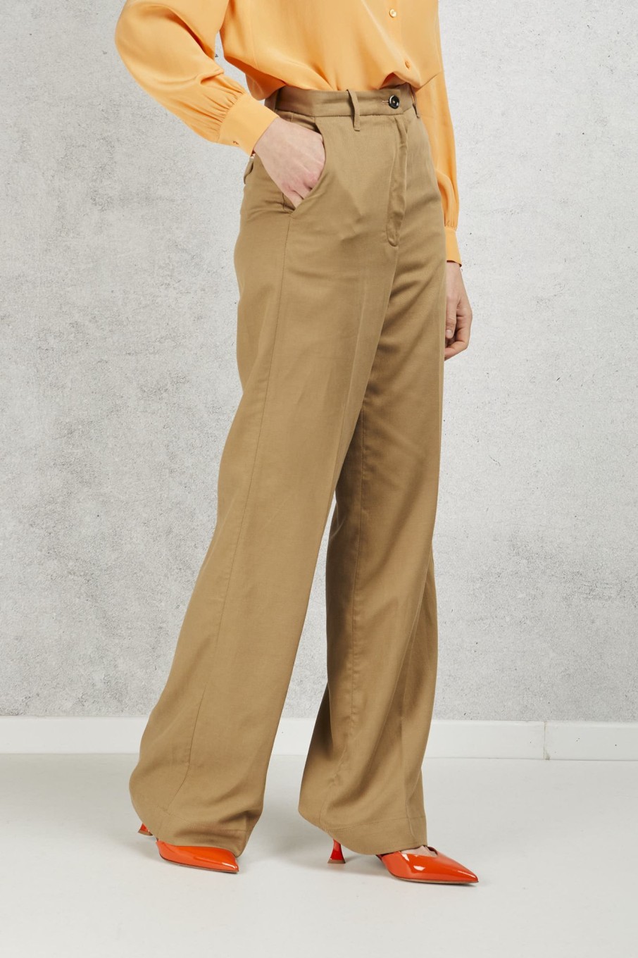 Donna nine in the morning Pantaloni | Pantalone Palazzo Chino Beige Donna