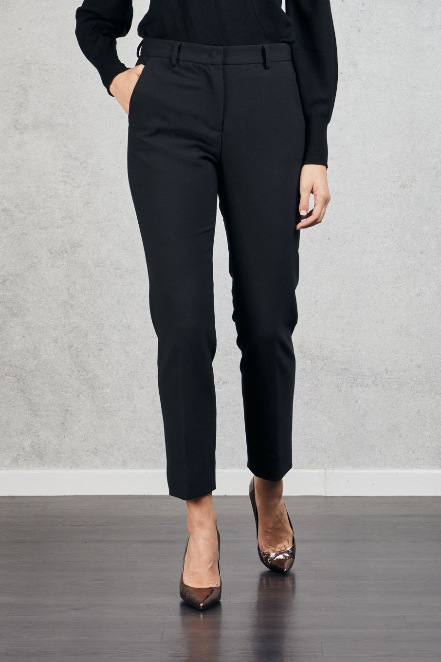 Donna grifoni Pantaloni | Pantalone In Lana Tecnica Nero Donna