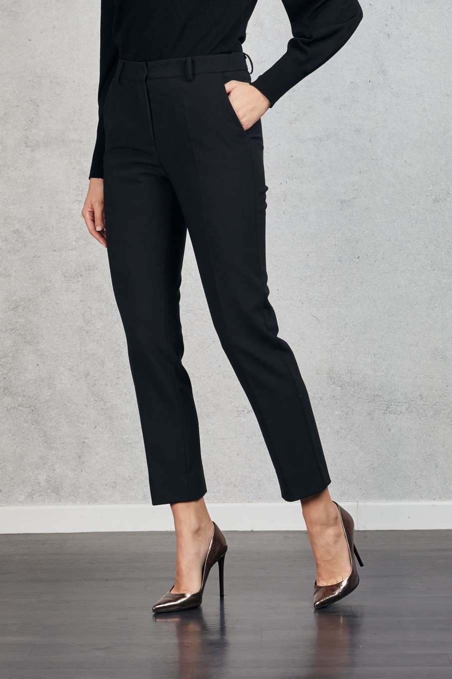 Donna grifoni Pantaloni | Pantalone In Lana Tecnica Nero Donna