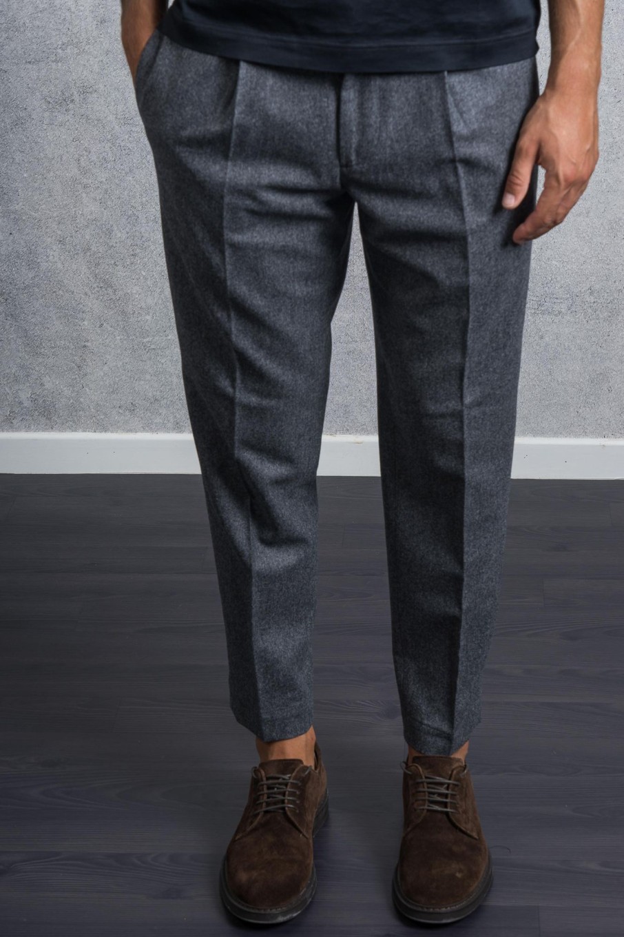 Uomo santaniello Pantaloni | Pantalone Grigio Uomo