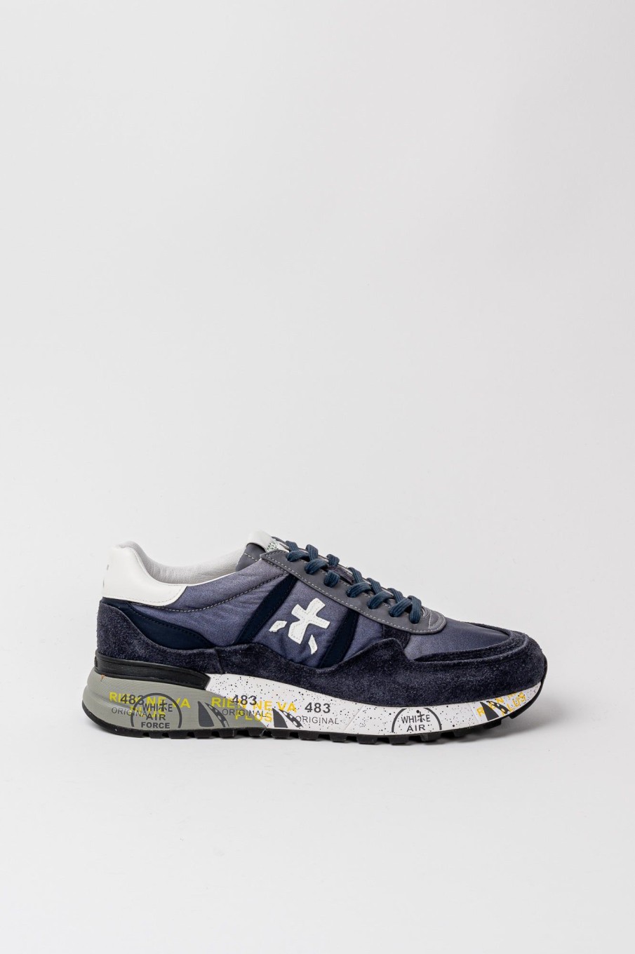 Uomo premiata Sneakers | Sneakers Blu In Pelle/Tessuto