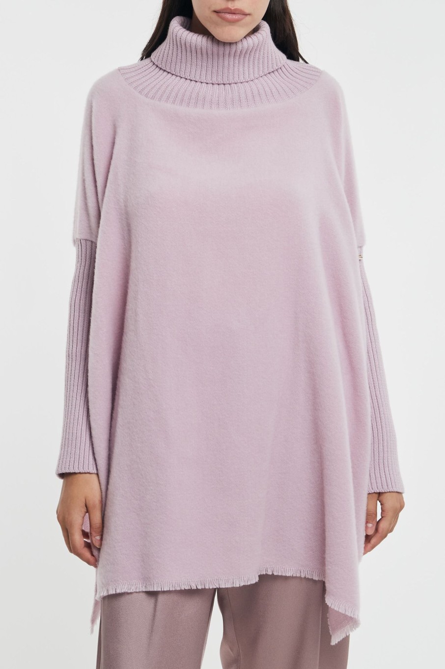 Donna herno Maglie | Soft Poncho Over Multicolor Donna