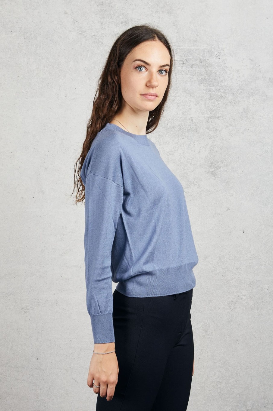 Donna purotatto Maglie | Crew Neck Sweater Blu Donna