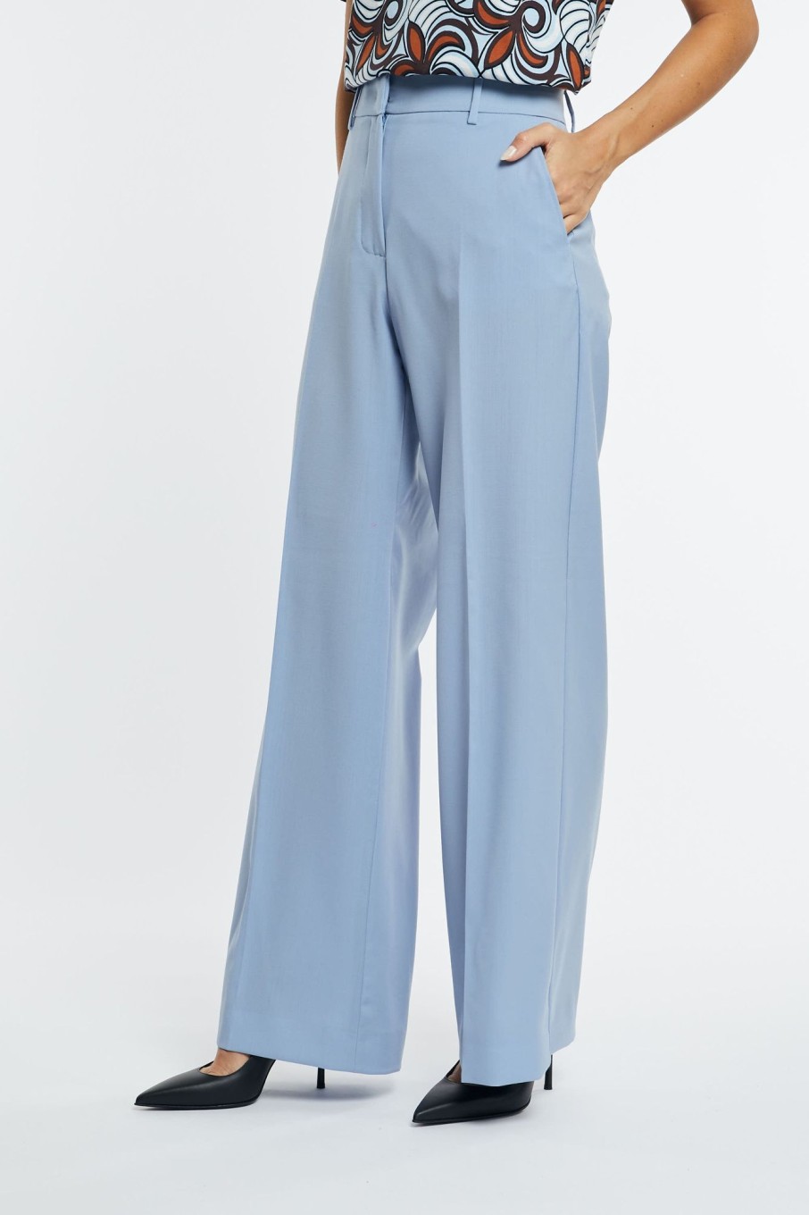 Donna maxmara Pantaloni | Pantalone Azzurro Donna