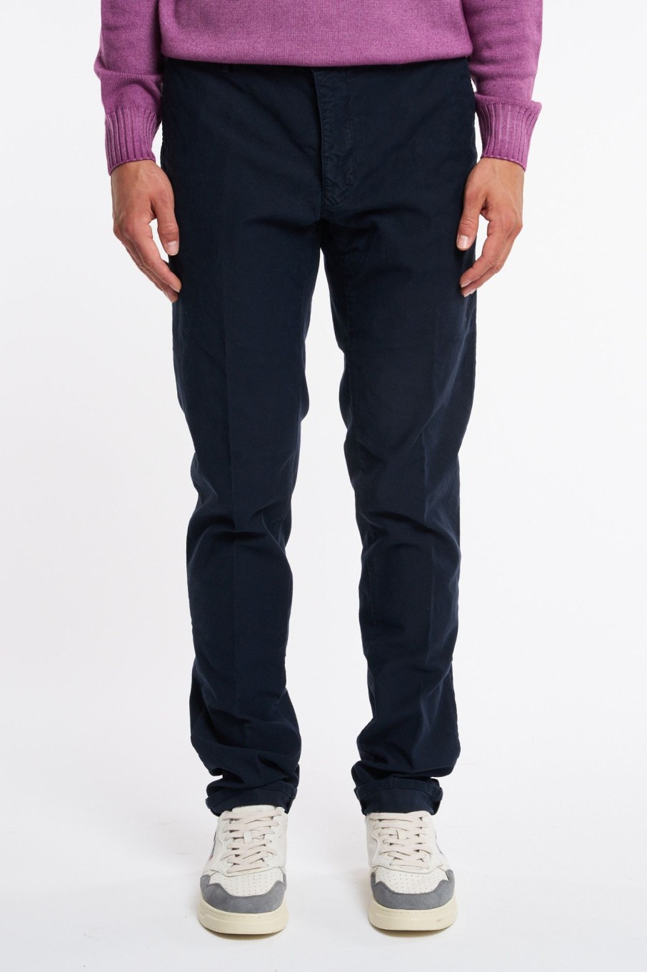 Uomo incotex slacks Pantaloni | Pantalone Gabardina Blu