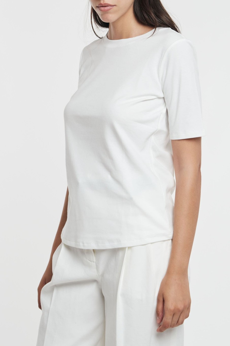 Donna purotatto T-Shirt | Round Neck T-Shirt Bianco Donna