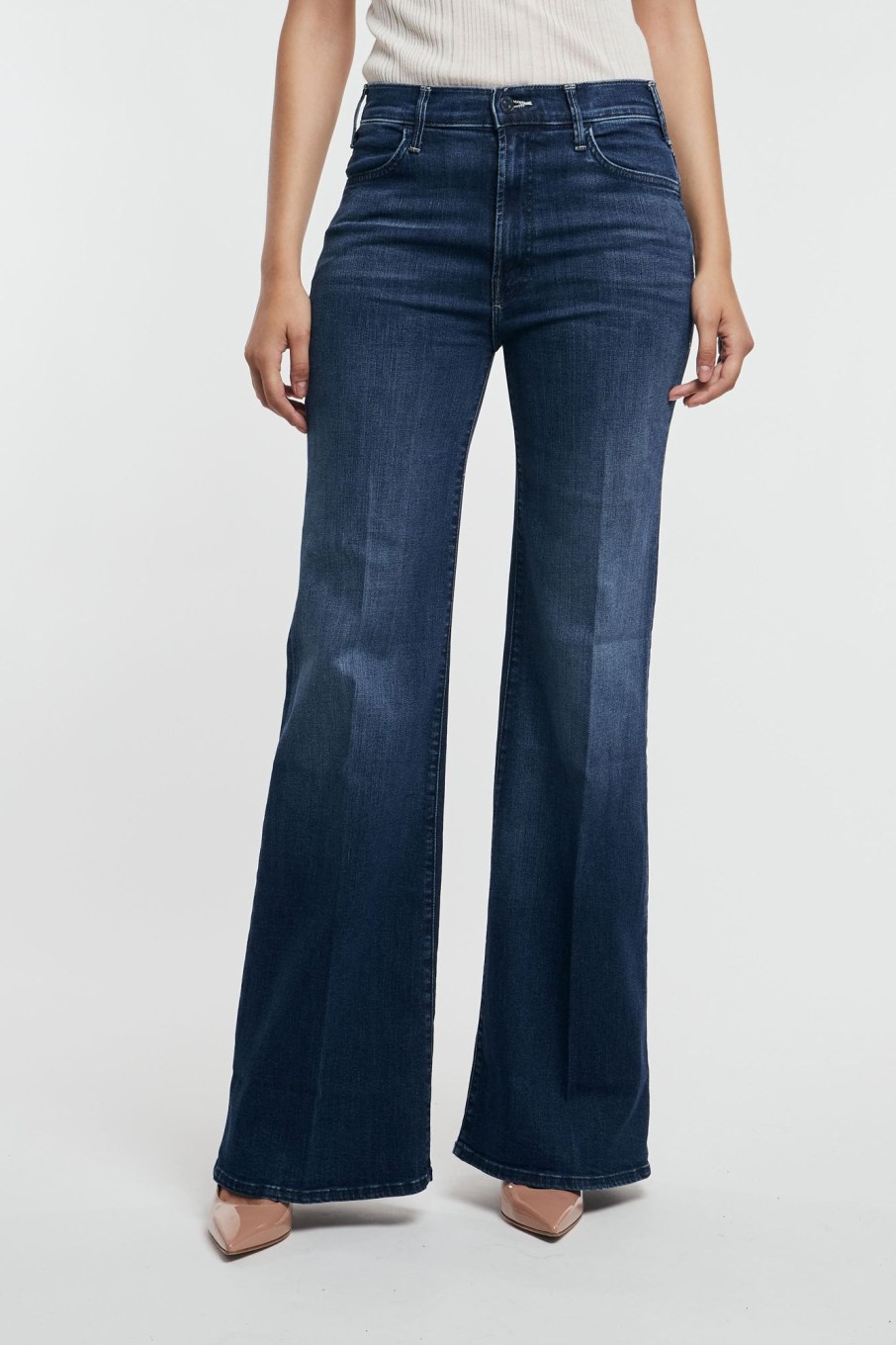 Donna mother Jeans | The Hustler Roller Heel Blu Donna