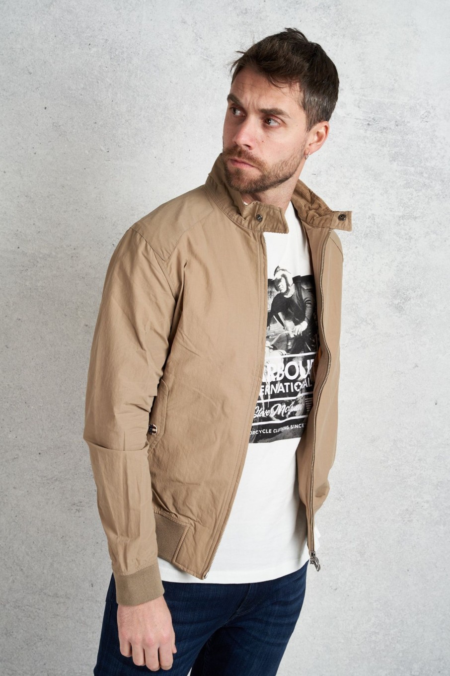 Uomo barbour international Giubbotti | Giubbino Beige Uomo