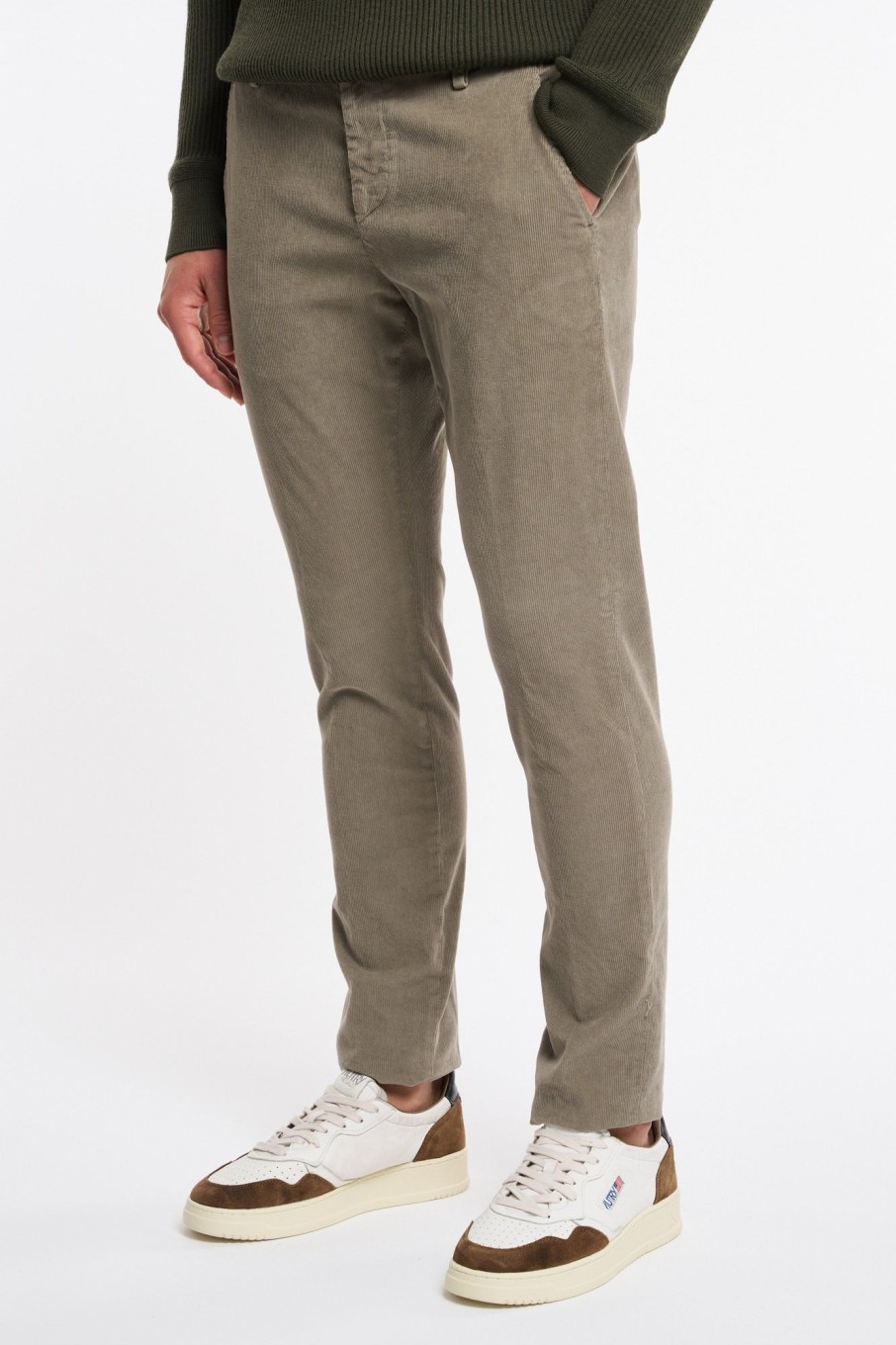 Uomo dondup Pantaloni | Pantalone Velluto Millerighe Beige Uomo