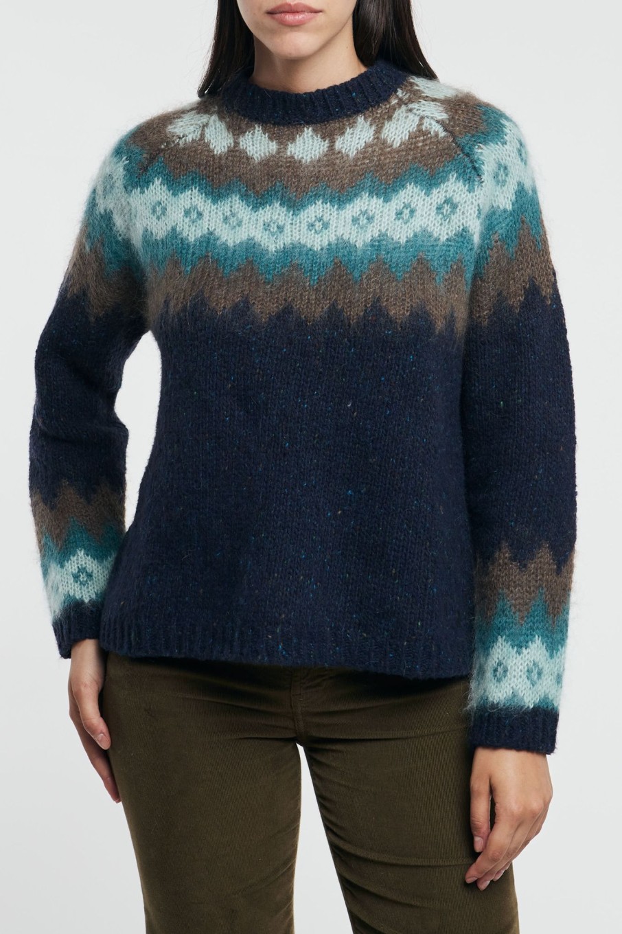 Donna woolrich Maglie | Fairisle Pullover Blu Donna