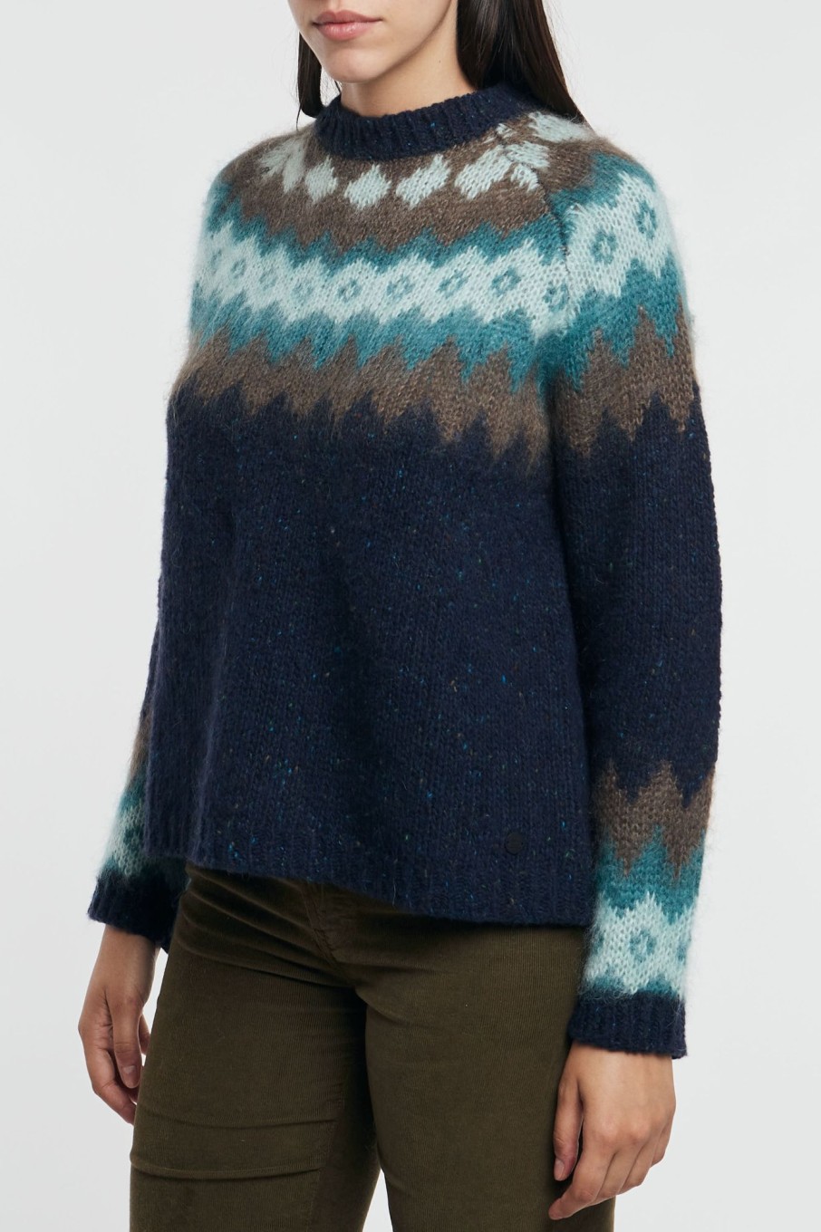 Donna woolrich Maglie | Fairisle Pullover Blu Donna