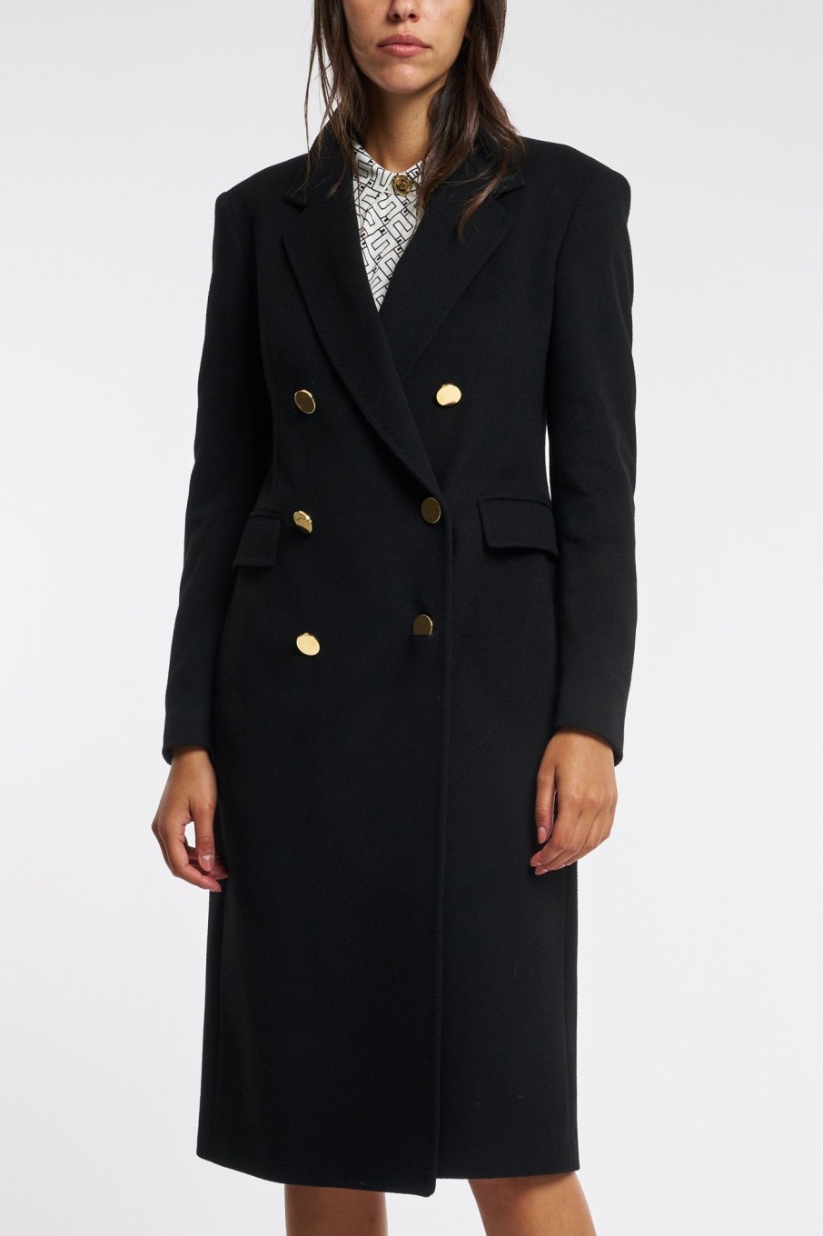 Donna tagliatore 0205 Cappotti | Cappotto Doppiopetto Nero Donna