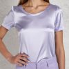 Donna jucca T-Shirt | T-Shirt Raso Lucido Viola Donna