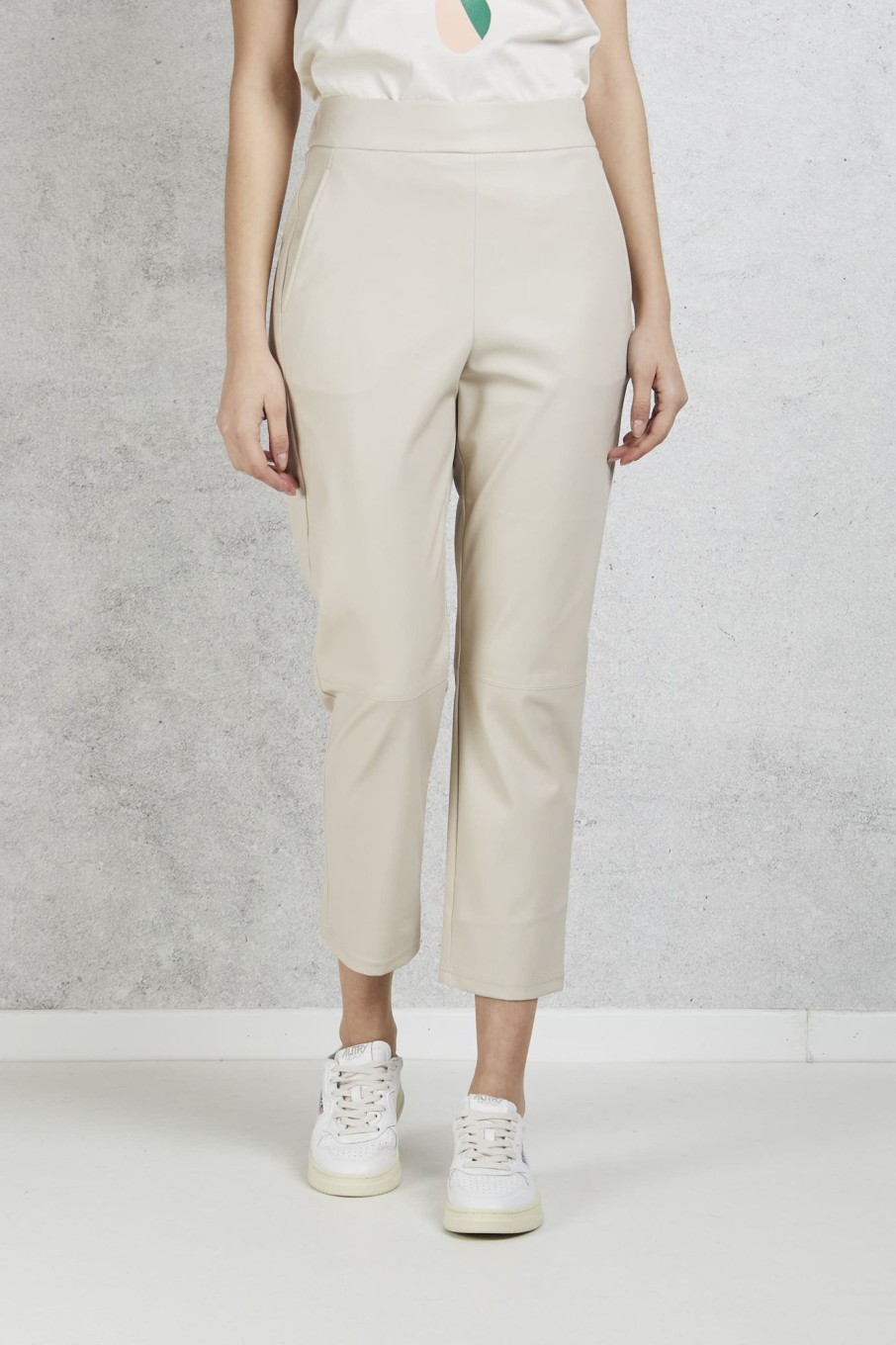 Donna maxmara Pantaloni | Pantalone Ecopelle Bianco Donna