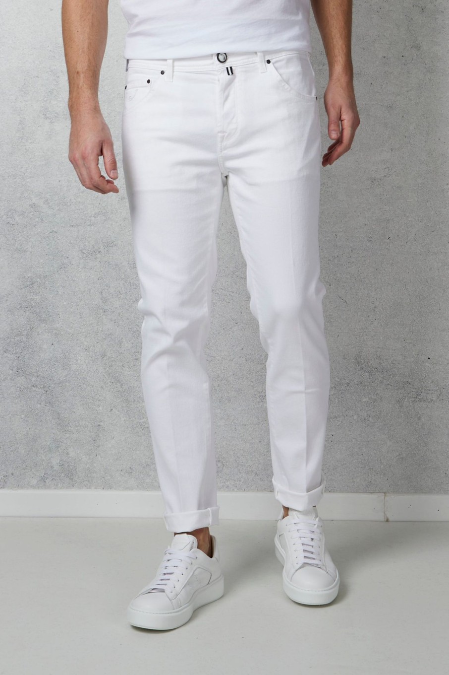 Uomo jacob cohen x histores Jeans | Jeans Pkt Slim Crop/Carrot Scot Bianco Uomo