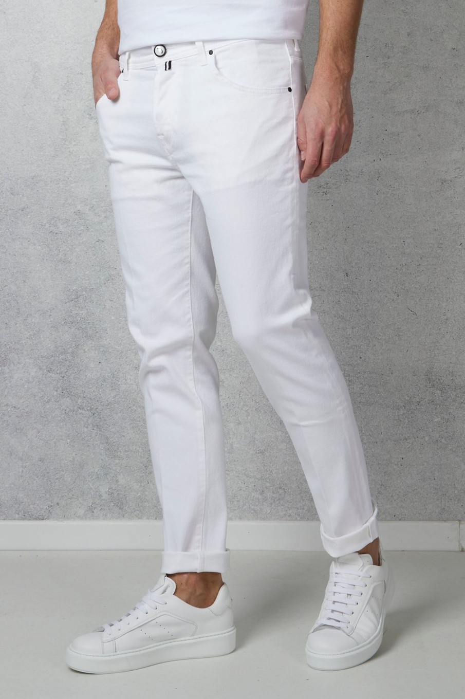 Uomo jacob cohen x histores Jeans | Jeans Pkt Slim Crop/Carrot Scot Bianco Uomo