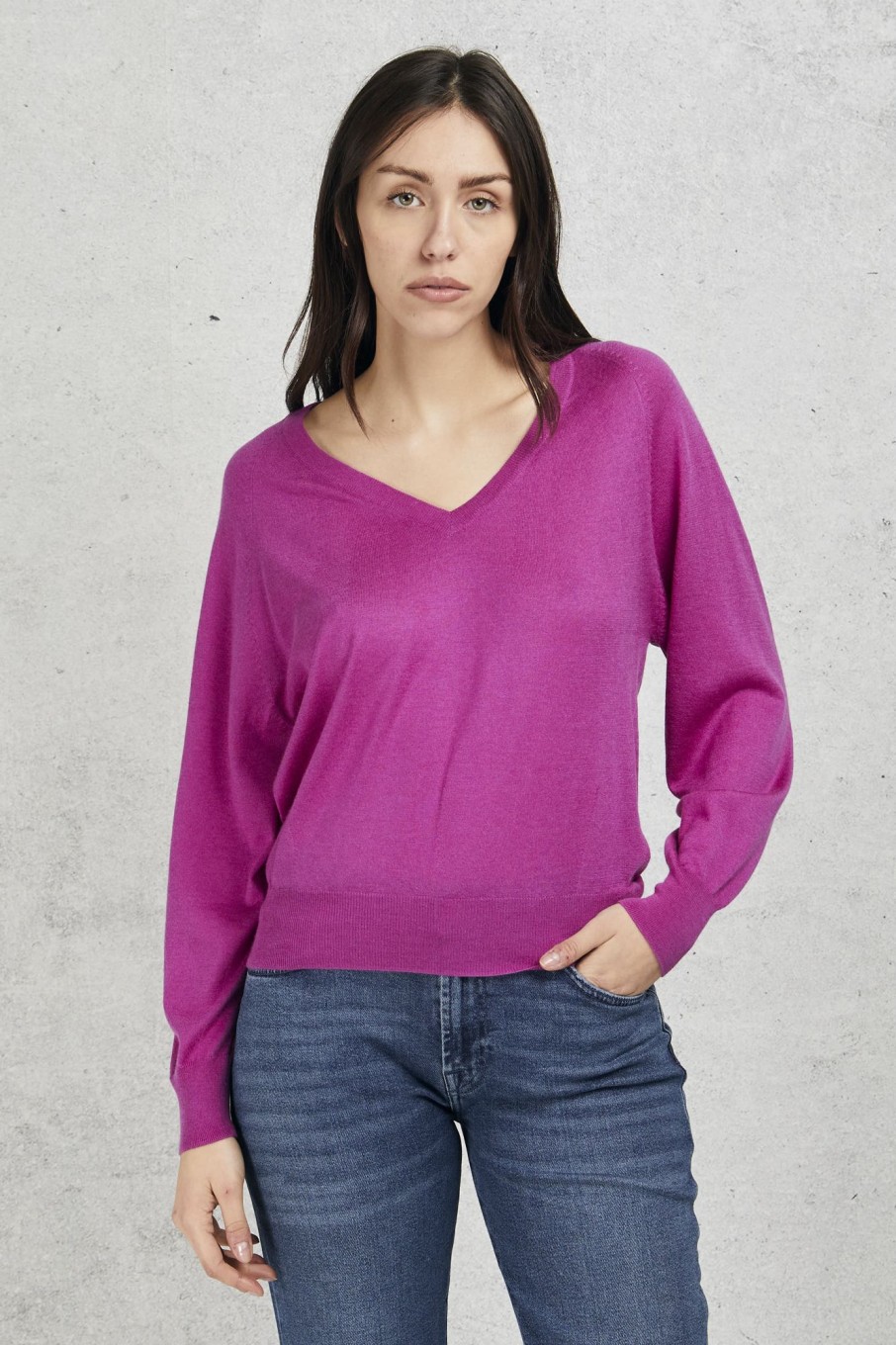 Donna purotatto Maglie | V Neck Sweater Rosa Donna