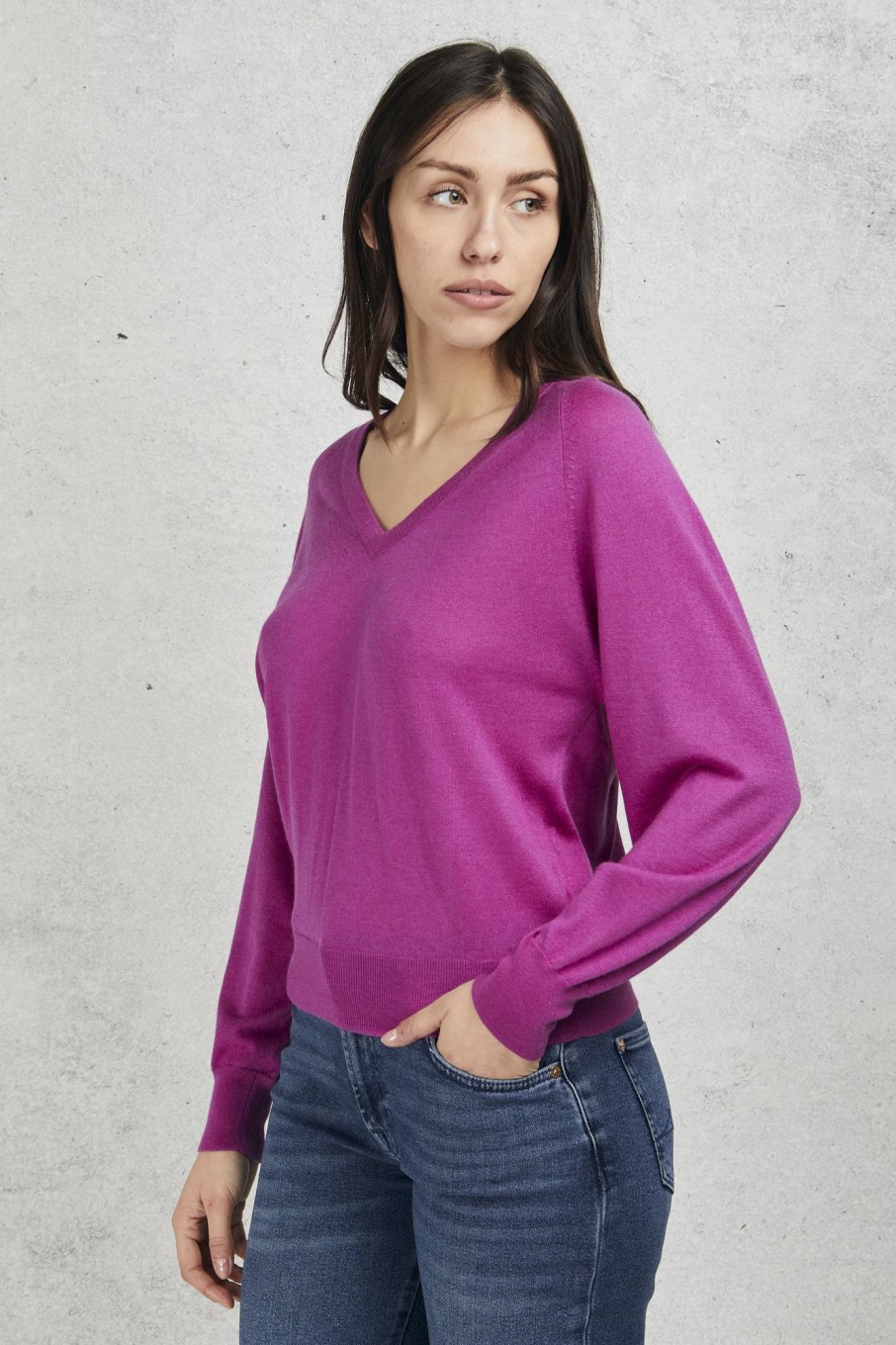 Donna purotatto Maglie | V Neck Sweater Rosa Donna