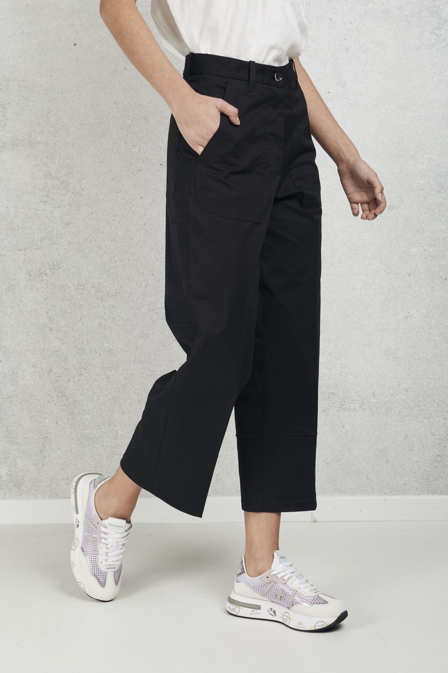 Donna nine in the morning Pantaloni | Pantalone Carpenter Chino Nero Donna