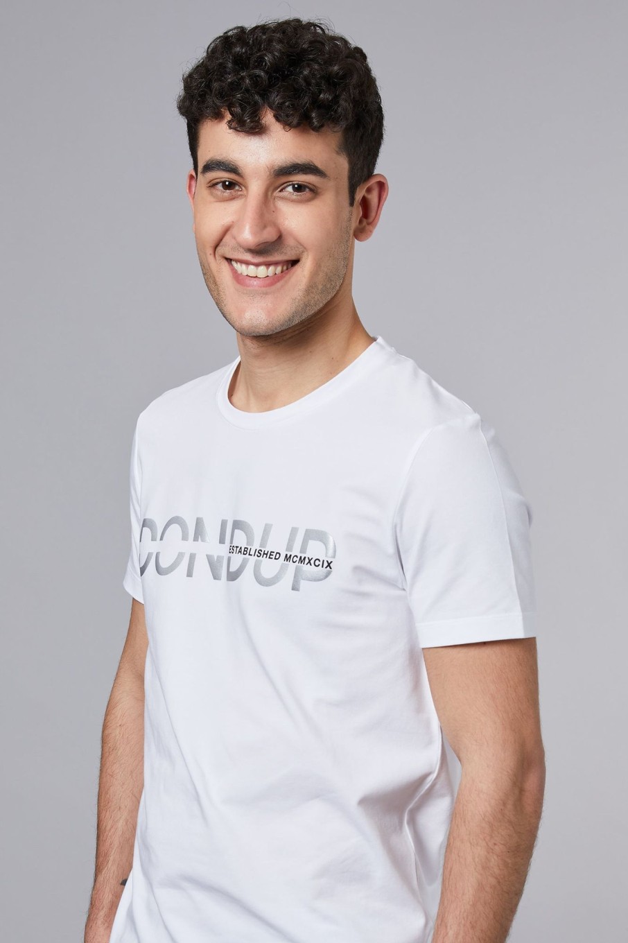 Uomo dondup T-Shirts | T-Shirt Bianco Uomo