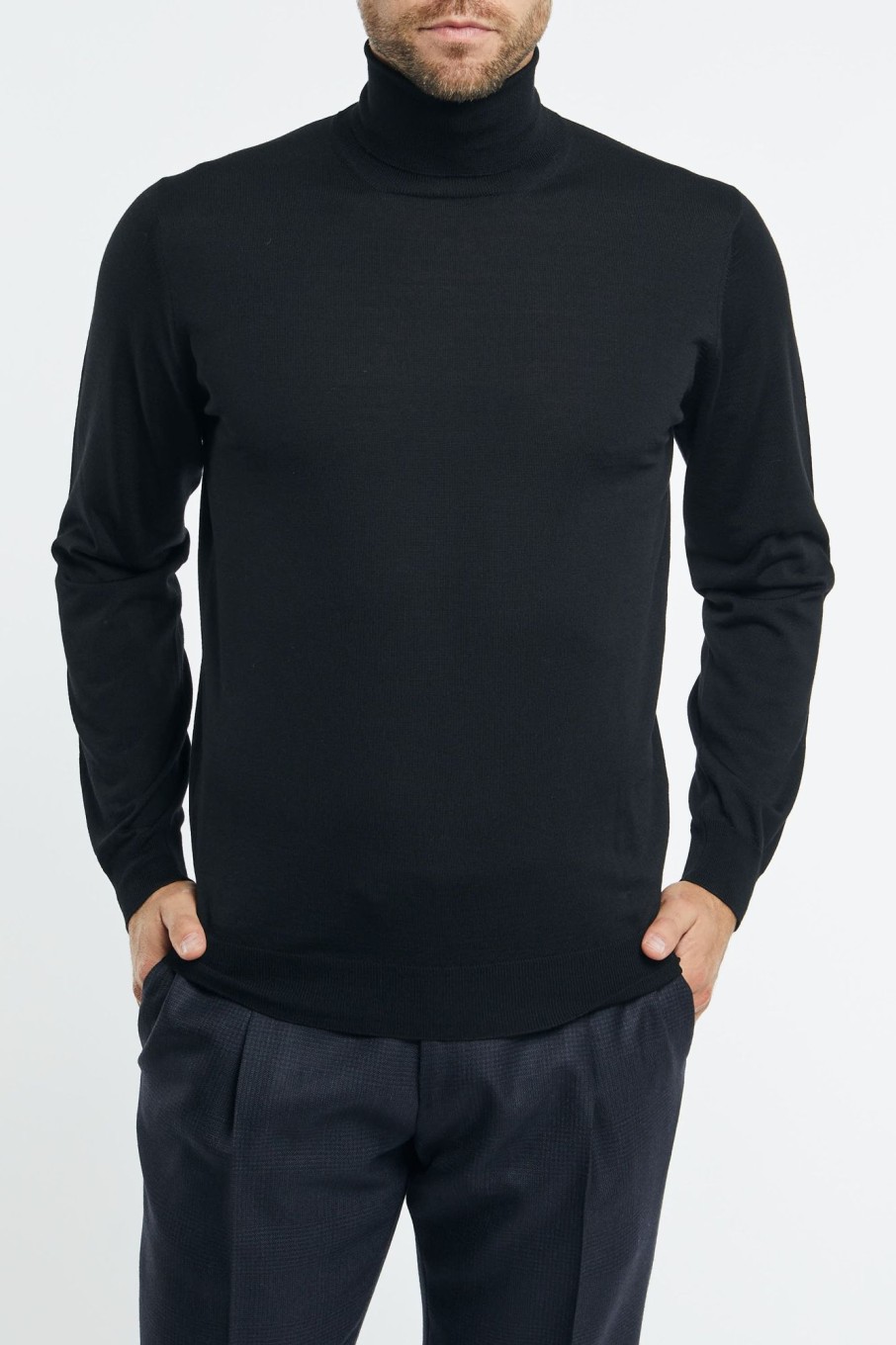 Uomo hindustrie Maglie | Maglia Dolcevita Royal Merino Nero