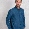 Uomo barbour international Camicie | Camicia Blu Uomo