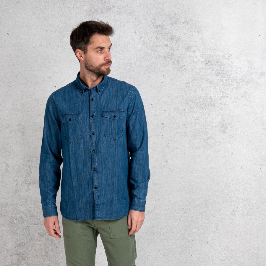 Uomo barbour international Camicie | Camicia Blu Uomo