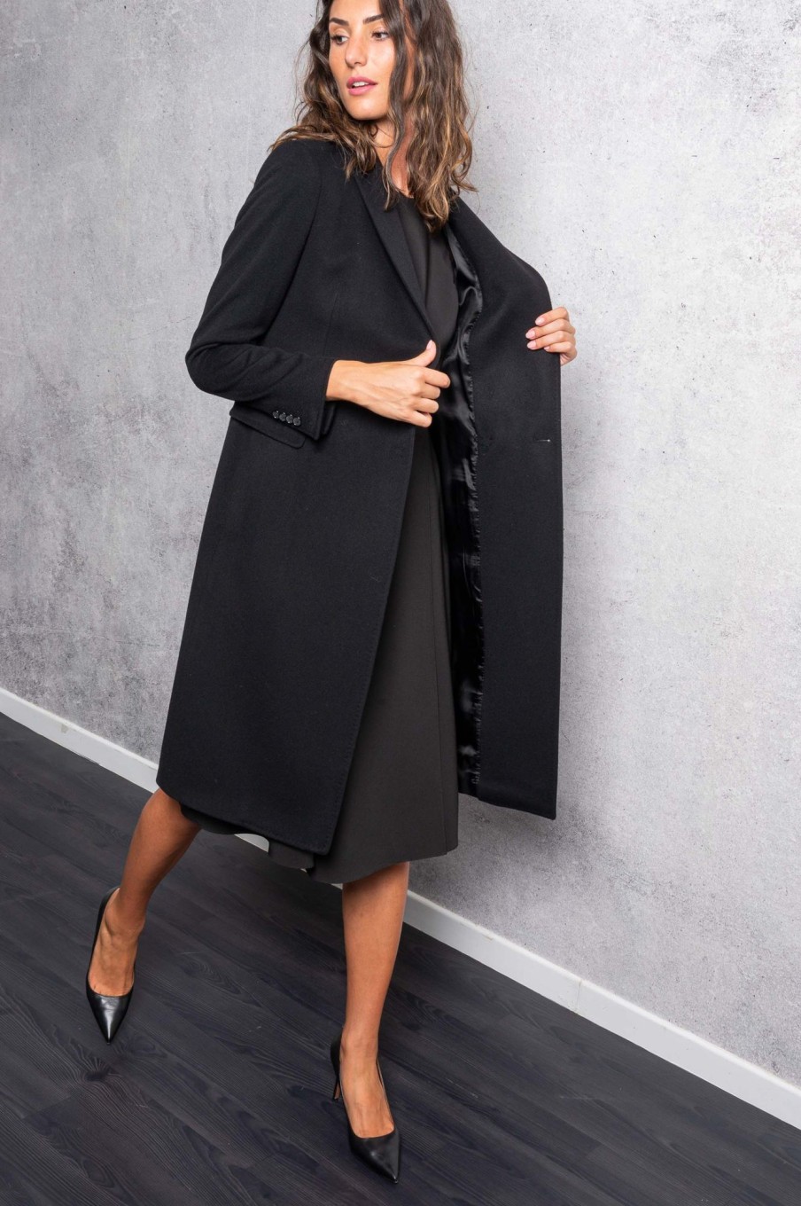 Donna tagliatore 0205 Cappotti | Cappotto Nero Donna